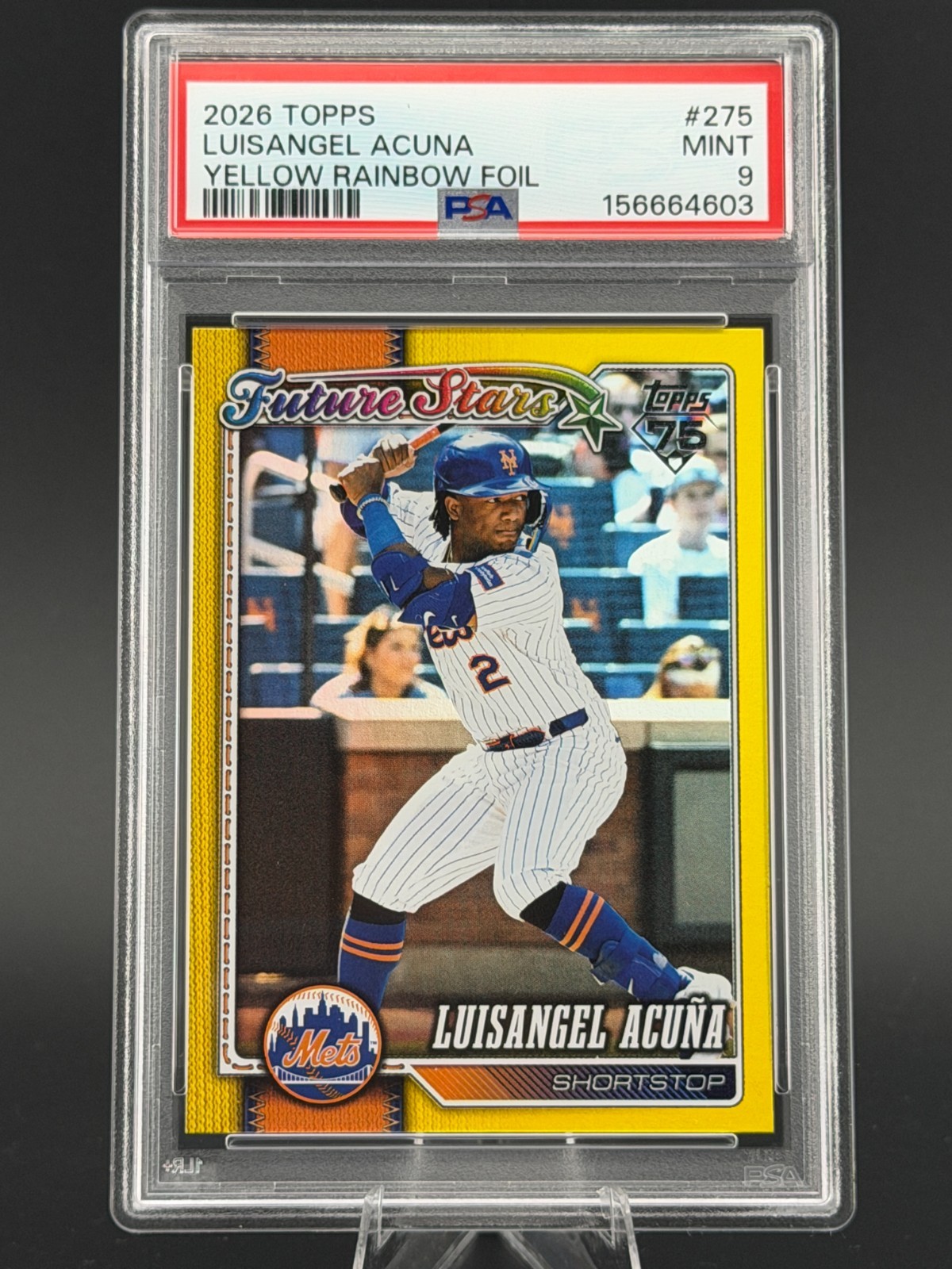 2026 Topps Luisangel Acuna [Yellow Railbow Foil] #275 /399 - PSA 9 MINT