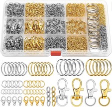 Keychain Making Kit, Keychain Craft Supplies Including Key Chain Hooks, Lobster