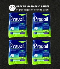 Prevail Incontinence Briefs 4XL Bariatric C With Tabs - 32 Unisex Adult Diapers