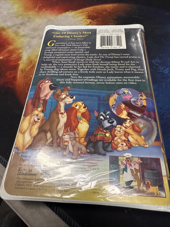Disney Lady And The Tramp VHS Sealed Masterpiece Collection 1998 Collectible New - Image 4 of 4