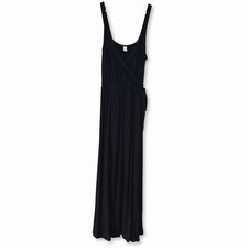 Old Navy New Black Faux Wrap Cross Front Tie Maxi Dress Women's Size Medium