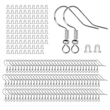100 PCS / 50 Pairs 925 Sterling Silver Earring Hooks, Hook Ear Wires with 100