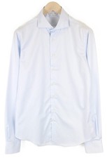 Suitsupply Men's Formal Shirt  S Extra Slim Blue Striped Pure Cotton