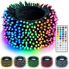 TW SHINE Color Changing Christmas Lights, 66 FT 200 LED Warm White and RGB Hallo