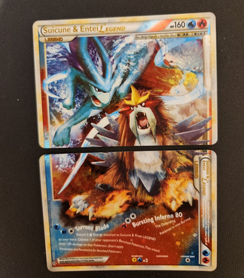 ULTRA RARE Suicune & Entei Legend Set 94/95 Pokemon Holo HGSS