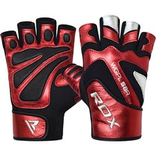 RDX Weight Lifting Gloves Cowhide Leather with Wrist Support for Gym Training
