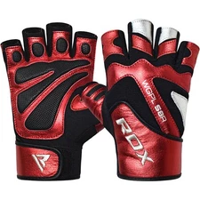 RDX Weight Lifting Gloves Cowhide Leather with Wrist Support for Gym Training