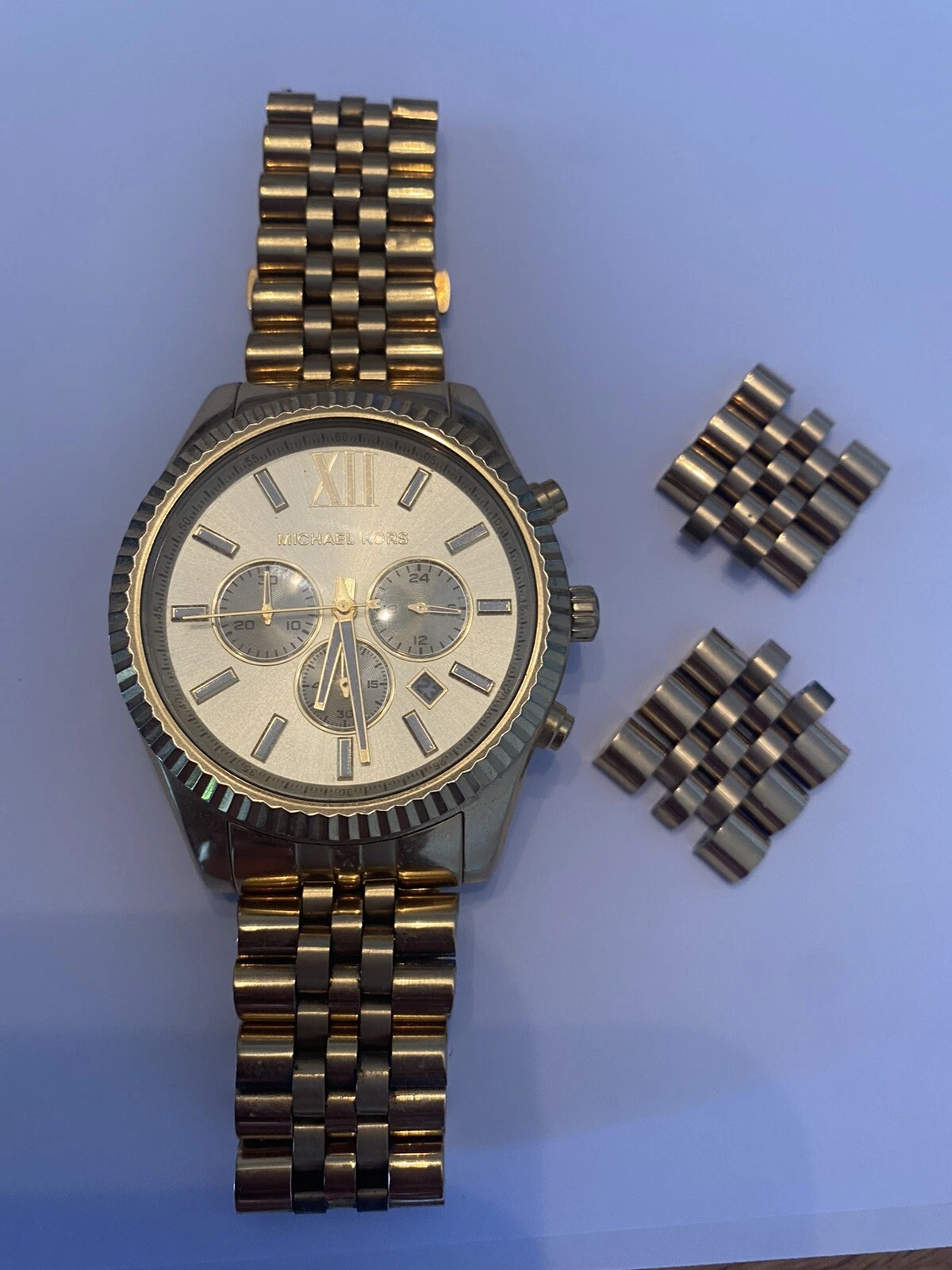 Michael Kors MK8281 Lexington 43 mm Orologio da uomo necessita di batteria nuova con maglie