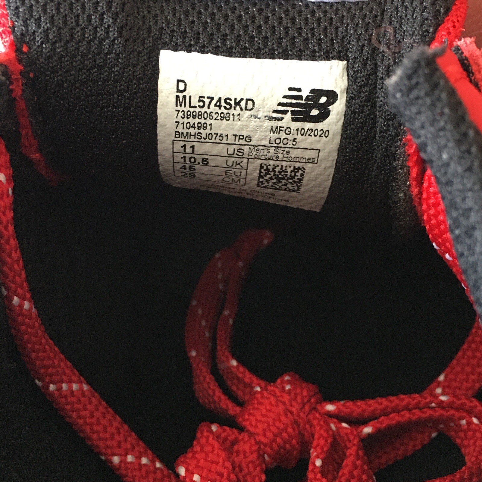 New Balance 574 Red Lead for sale 