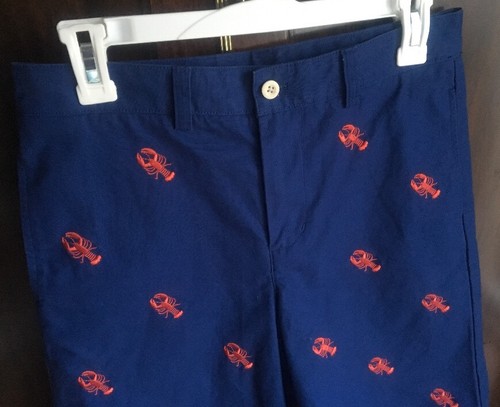 VINEYARD VINES Shep & Ian Boys Blue Shorts w/ Embroidered Lobsters Size 16 - EUC - Picture 3 of 11