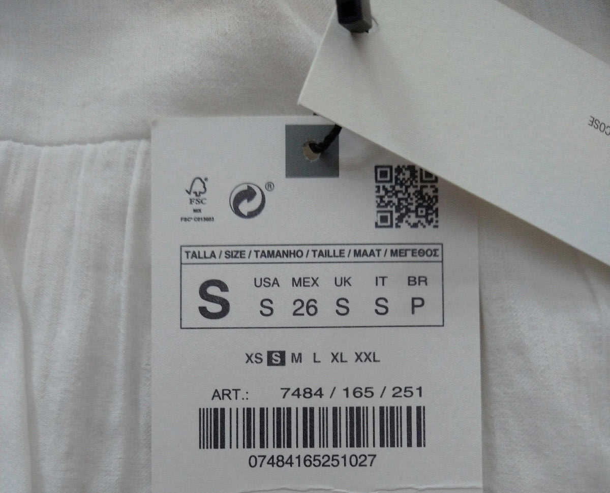 NWT ZARA WOMEN'S ROMANTIC BLOUSE WITH TIE WHITE SIZE S 7484/165 | eBay
