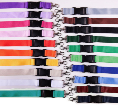 30 unbedruckte Schlüsselbänder / Lanyards 25mm Polyester 20 Farben Schlüsselband