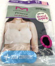 Maidenform Flexees Women's Shaping Bra Sz Large Semi Firm Black Cool Comfort