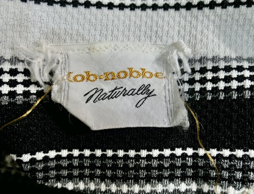 Camisa De Colección Años 70 Mod Hob Nobber Rayas Poliéster Vestido Cambio Botón Plateado M/L - Imagen 5 de 5
