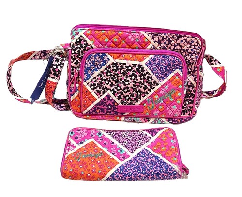 VERA BRADLEY Iconic Sling Backpack Bag CLOUD VINE Aqua Blue  display picture 2