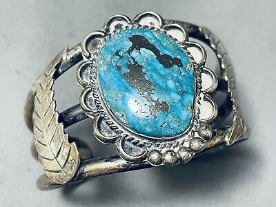 Museum And Very Rare Vintage Navajo Blue Carico Lake Turquoise Native American Jewelry Silver Bracelet Museum And Very Rare Vintage Navajo Blue Carico Lake Turquoise Native American Jewelry Silver Bracelet