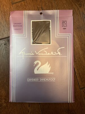 NEW Vintage GLORIA VANDERBILT Taupe Day Sheer Size A Pantyhose Sandalfoot Nylon