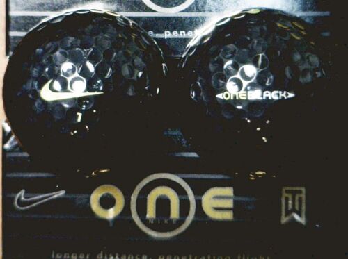 2 Brand NEW Nike BOB Black on Black Tiger Woods #1 Golf Balls 2 BALL LOT - Picture 5 of 6