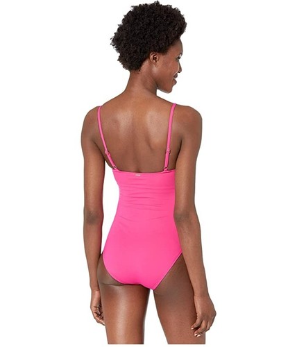 Anne Cole L33558 Womens Pink Shirred Lingerie Maillot Swimsuit Size 14 - Picture 2 of 4