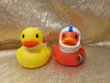 2 Bathtub Rubber Ducky Infantino Ducks Football, Yellow Toys Duckies Floats 0m 