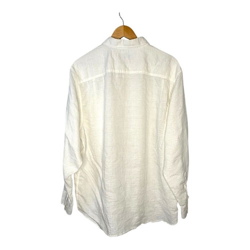 Tommy Bahama Costa Sera Linen Blend Button Up Shirt Long Sleeve Natural White XL - Imagen 5 de 10