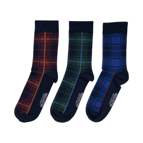 Heritage 3 Pack Socks Union Jack/Tartan, UK Size 7-11 Socks, Socks for Men - Picture 12 of 19