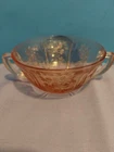Federal Glass Cabbage Rose/Rose of Sharon Depression Glass Pink Cream Soup Bowl