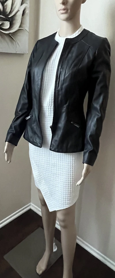NUEVO CON ETIQUETAS OASIS Mujer Edición Limitada CUERO BLAZER CHAQUETA ABRIGO Manga Larga talla XS Foto 4 de 4