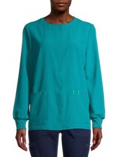 Scrubstar Women's Seasonal Solid Warm Up Scrub Jacket Size X-Small Teal NWT