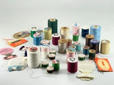 Vintage 41pc Sewing Sew Knitting Thread Spool Lot Various Color Brand Talon Star