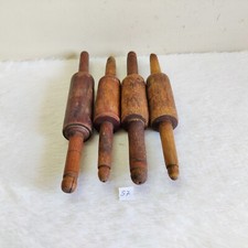 Vintage Original Handmade Tortilla Bread Bakers Wooden Rolling Pin 4Pc 57