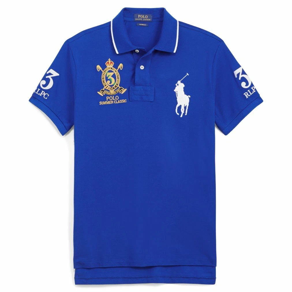 Ralph Lauren - Custom Fit Mesh Polo Shirt for Men - BIG PONY DOUBLE LOGO