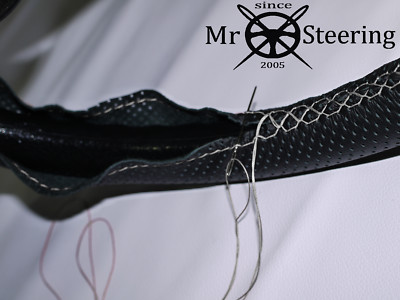 FITS AUSTIN A40 Somerset Lenkrad Abdeckung aus perforiertem Leder Weiß Double ST