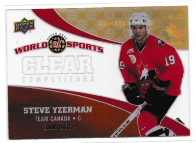 Steve Yzerman 2010 Upper Deck World Of Sports Clear Competitors Card # CC20 /550