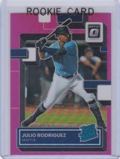 JULIO RODRIGUEZ ROOKIE CARD 2022 Optic Mariners RARE PINK PRIZMS RATED $$ RC!