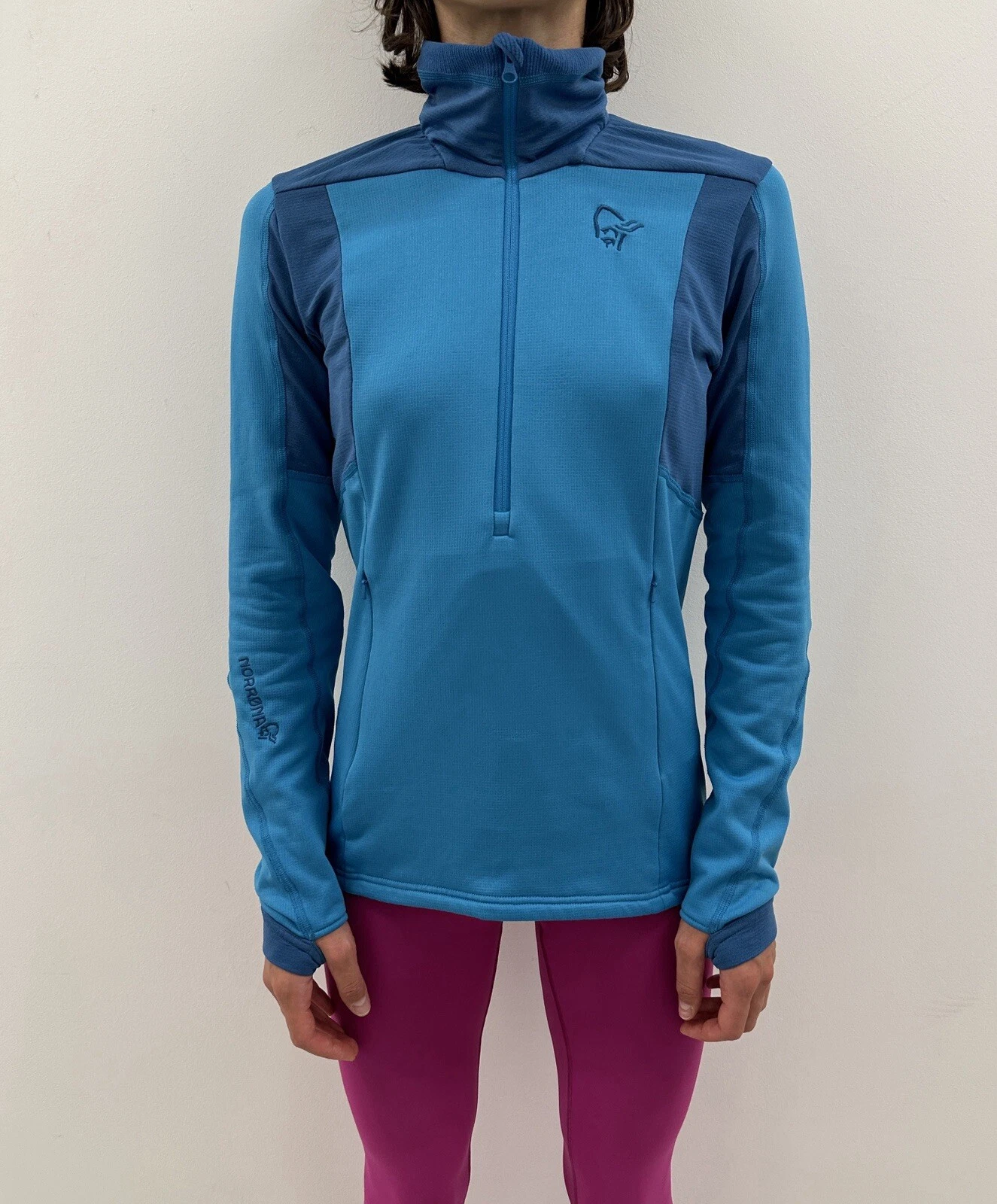 norrona falketind warm1 stretch 1/4 zip long sleeve hiking base-layer
