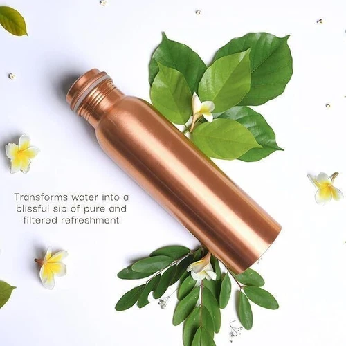 Pure Copper Water Bottle Handmade For Health Benefits - Set of 4 - Picture 3 of 4