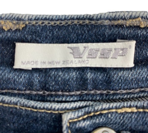 VSSP New Zealand Designer Jeans Womens Straight Leg Stretch Blue Size 12 - Picture 4 of 13