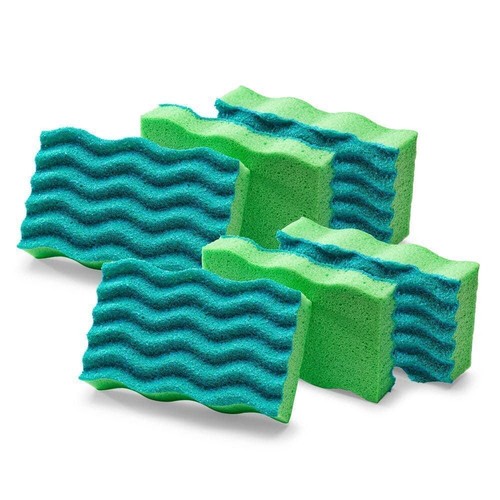Heavy-Duty Cleaning Sponges (6-Count) Kitchen Bathroom Scrubber Easy-Rinse - Picture 6 of 7