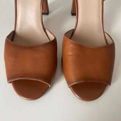 Massimo Dutti Brown Leather Heels Size 41 (US 10) Ankle