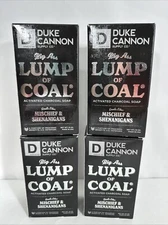 4 Duke Cannon Supply Co. Big Ass Lump of Coal Activated Charcoal Soap 10 oz ea