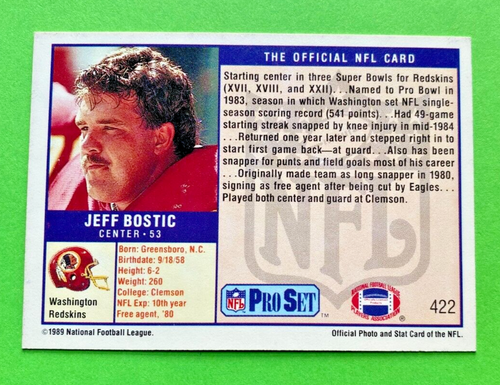 1989 NFL Pro Set. Pick what you need to complete your set. - Picture 291 of 401