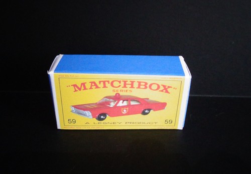 Matchbox Lesney No.59 Ford Galaxie Fire Chief Car Reproduction Box (Box only) - Picture 4 of 4