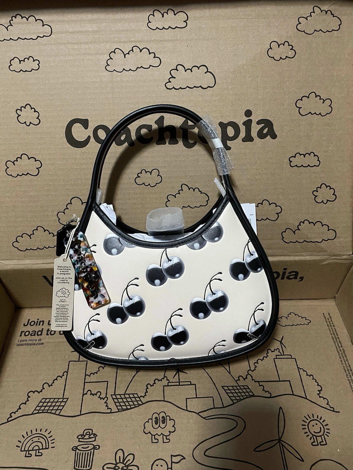 COACH Borsa Ciliegie Ergo Sacchetto Polvere Incluso Ritirato Esaurito