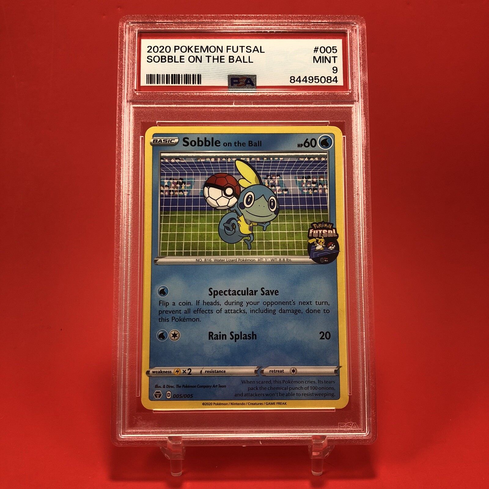 PSA 9 Mint Sobble On The Ball 005/005 Pokémon Promo UK Exclusive Futsal