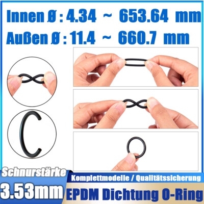 O-Ringe Innen Ø 4,34 - 653,36 mm x Schnurstärke 3,53 mm EPDM 70 Dichtring 0 Ring