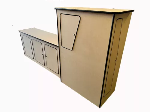 VW T6 T5 T4 Transporter Campervan Camper van Kitchen Unit pod MDF2 LWB STD