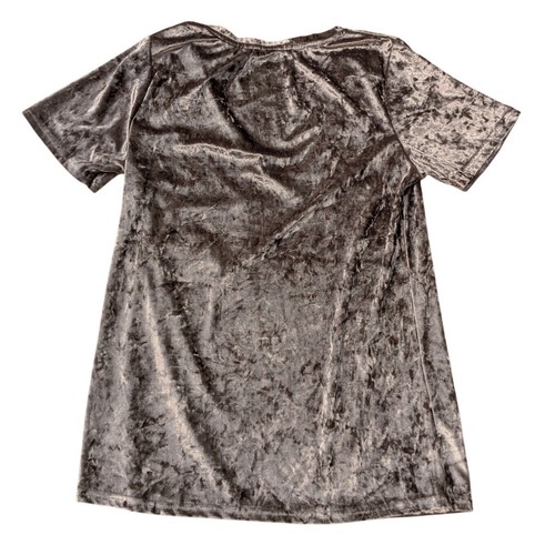 Camiseta POL Terciopelo Metálico Beige Brillante Suave Cuello en V Manga Corta Para Mujer Mediana? - Imagen 2 de 6
