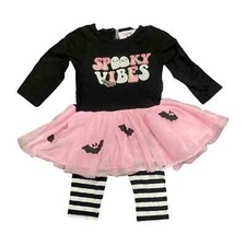 NWT Counting Daisies Girl's Spooky Vibes 2-Piece Tunic Tutu  Legging Set 4T