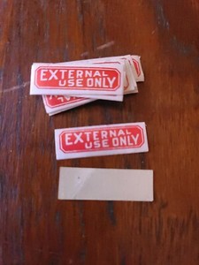  Antique " external use only " apothecary medicine label seals, sticker